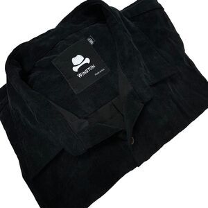 Winston 5XLT BIG & TALL Corduroy Button Up Shirt Black‎ Classic EUC